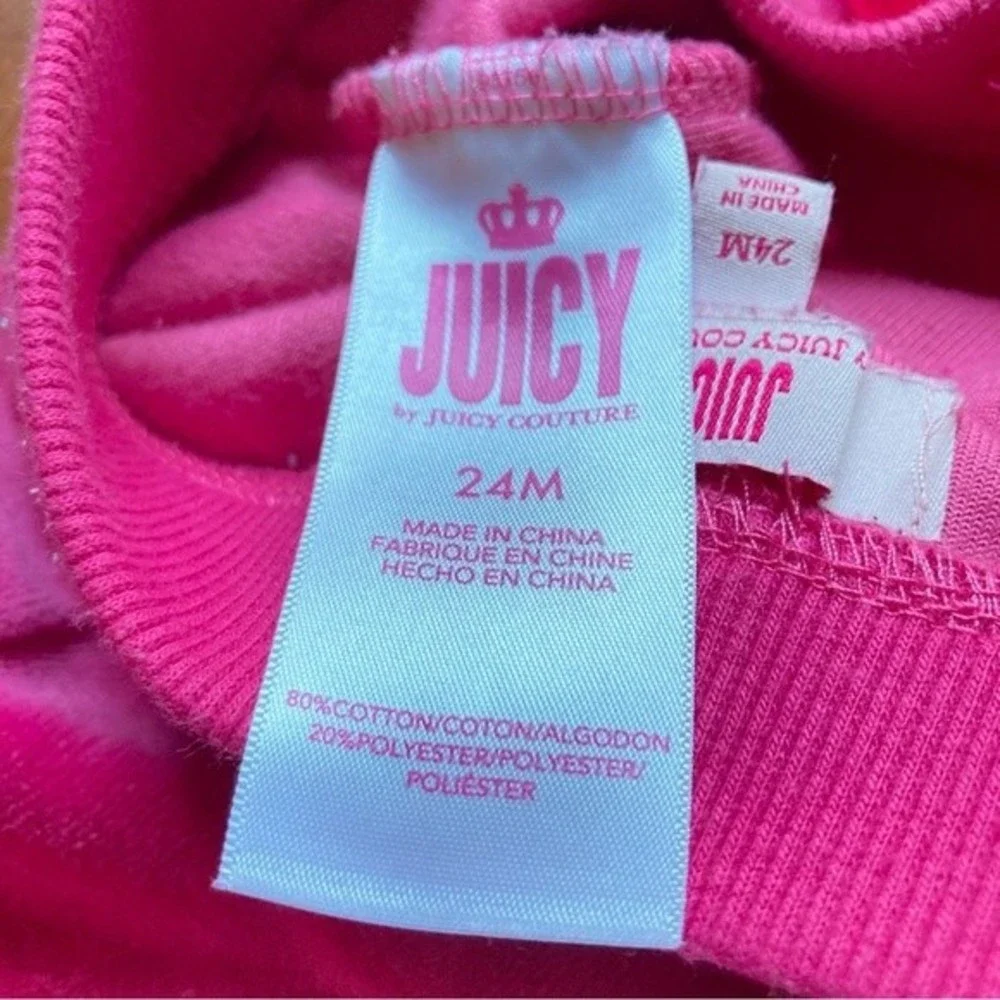 JUICY COUTURE Hot Pink Velvet Track Jogger Pants Toddler Girls 24 months
